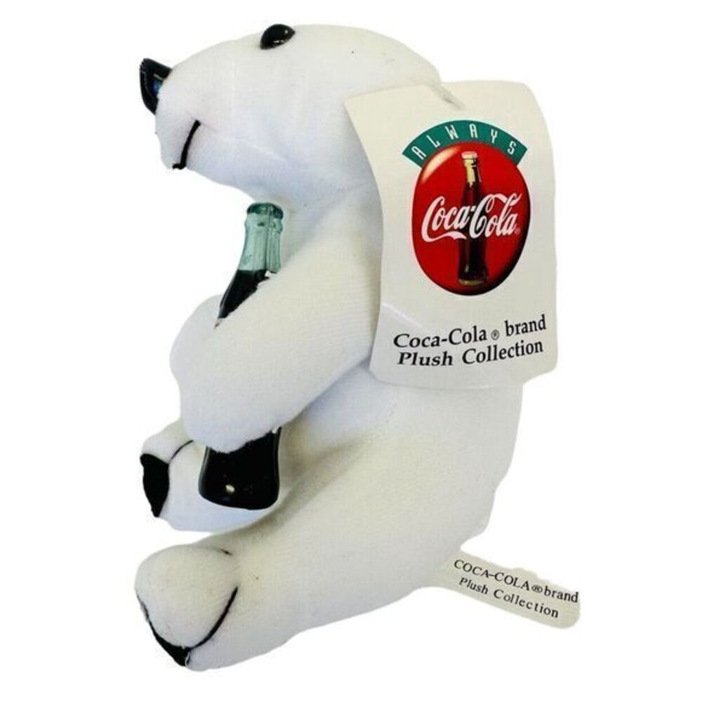 VTG 1993‎ Coca-Cola Polar Bear Plush Stuffed Animal Coke Play By Play NOS 6"
